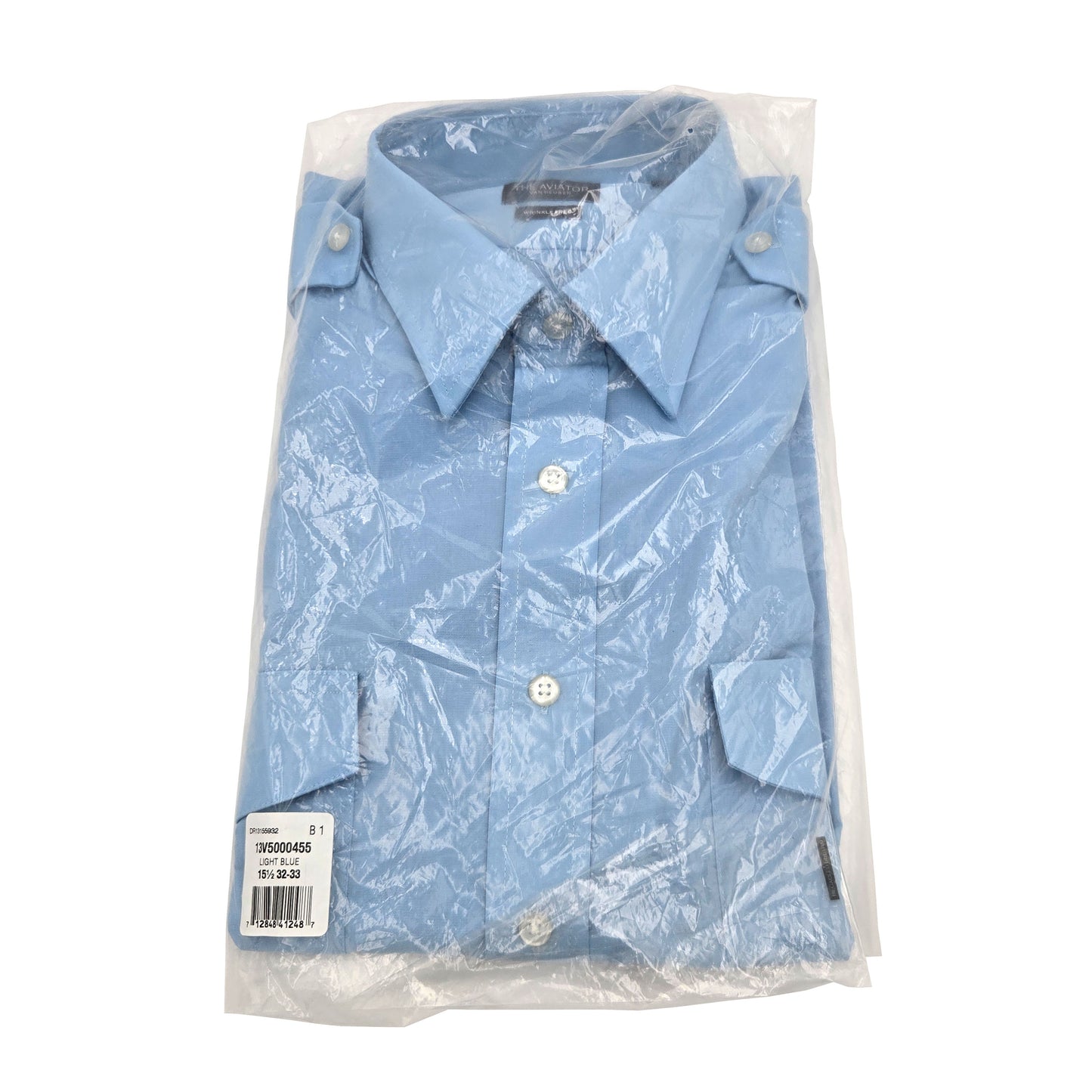 Van Heusen Men's Aviator Shirt Long Sleeve – Folded View in Packaging