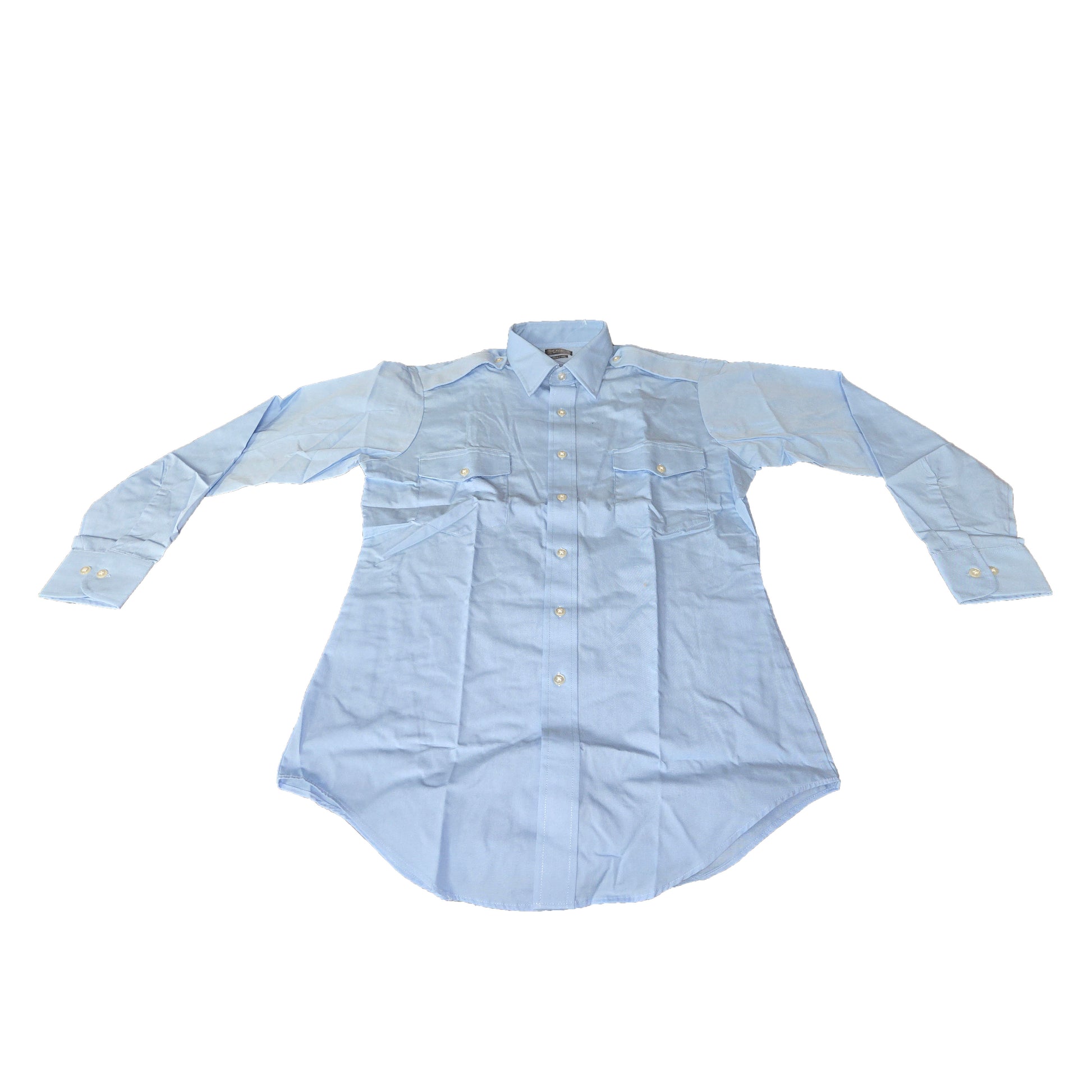 Van Heusen Men's Aviator Shirt Long Sleeve – Unfolded and Spread Open Front View