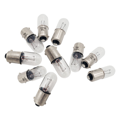 Ten Wamco WL-1873 T-3 1/4 BA9s aircraft indicator bulbs with 28V rating