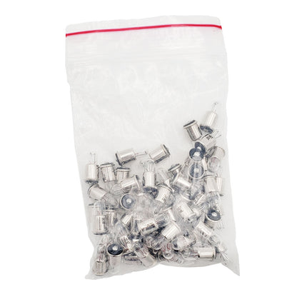 Clear zipper bag containing approximately 100 Wamco WL-387 subminiature aircraft lamps