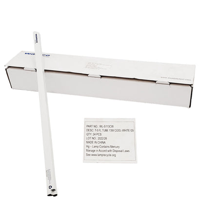 Wamco 5113CW fluorescent lamps 24 pack box cool white T5.