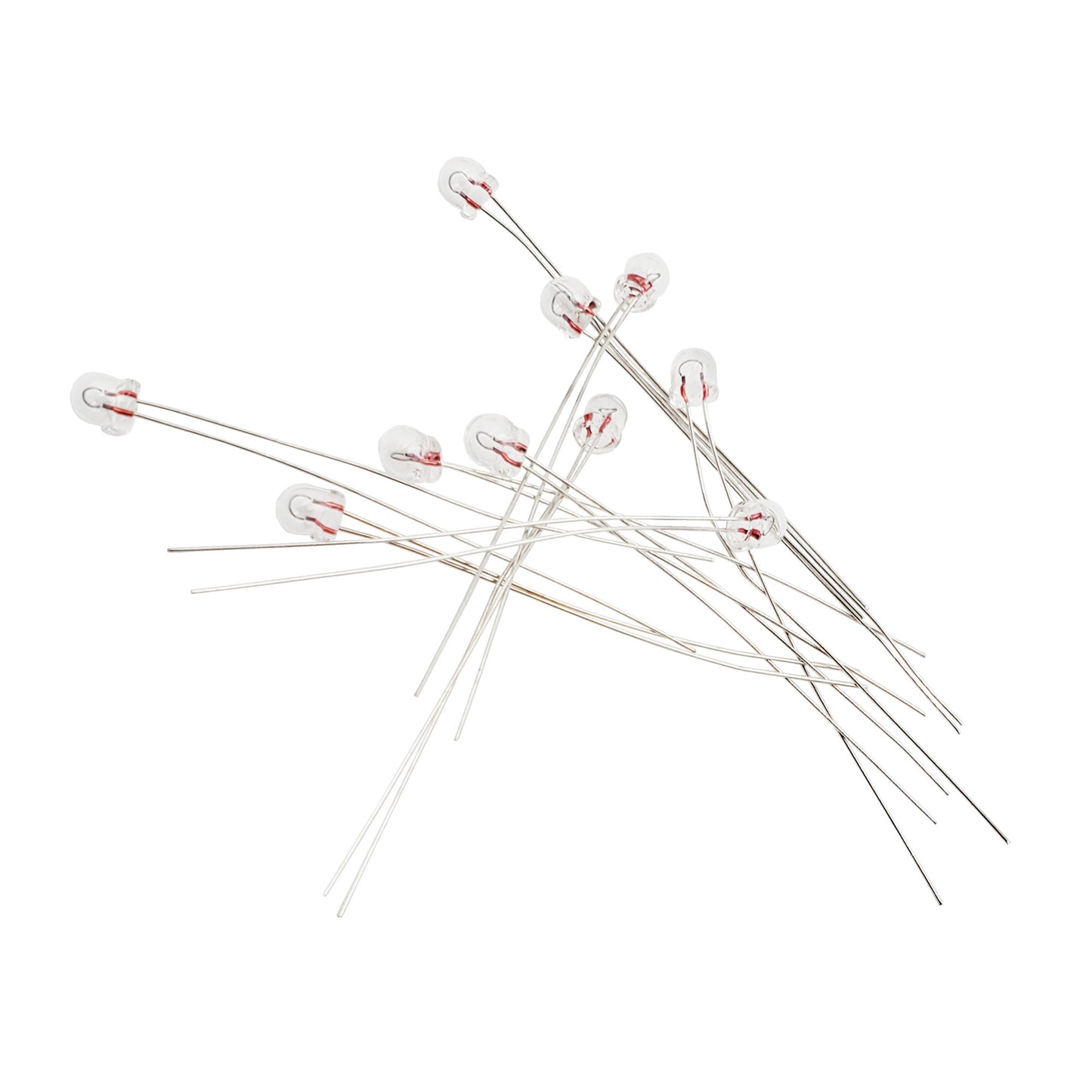 Ten Wamco WL-6832 AS15 subminiature aircraft lamps with wire terminal leads