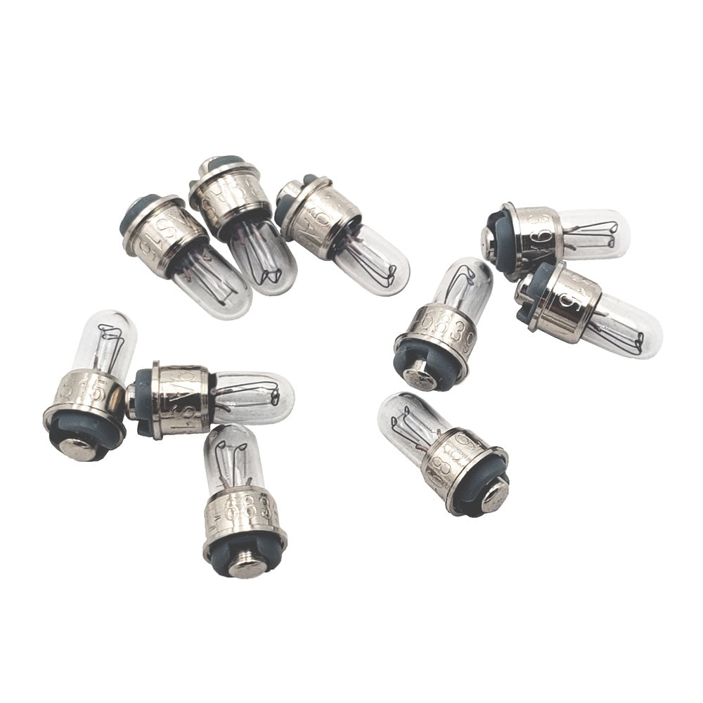 Ten Wamco WL-1873 T-3 1/4 BA9s aircraft indicator bulbs with 28V rating