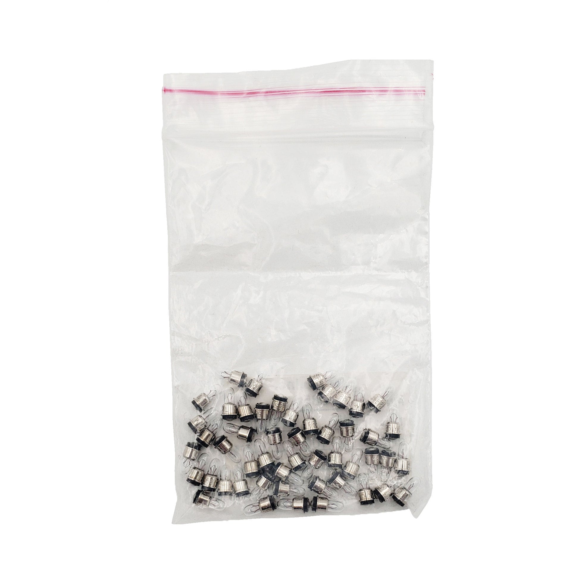 Wamco 685 subminiature aircraft lamps clustered inside clear bulk packaging bag