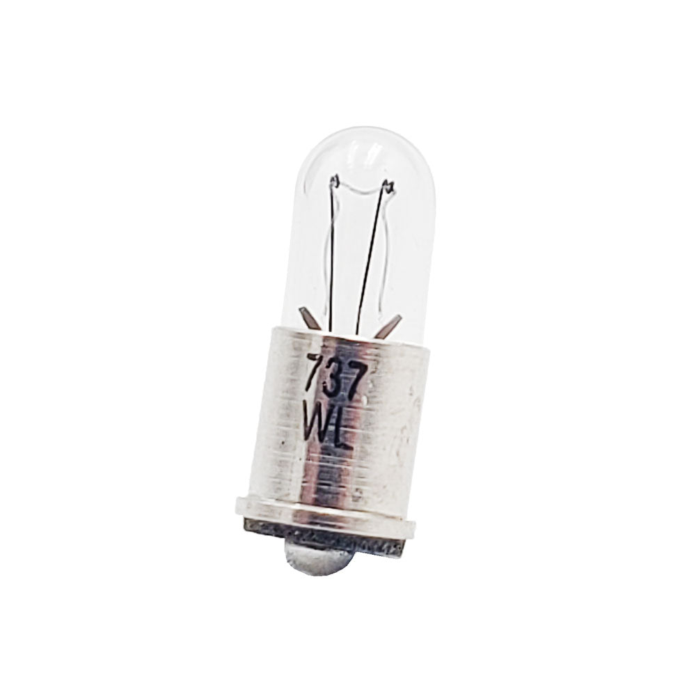 Wamco WL-737 subminiature aircraft lamp with clear glass bulb and T-1 1/4 midget flange base