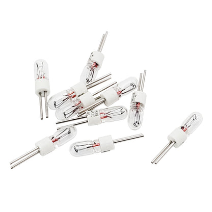 Ten Wamco WL-7839AS15 subminiature bi-pin aircraft lamps with clear T-1 glass bulbs