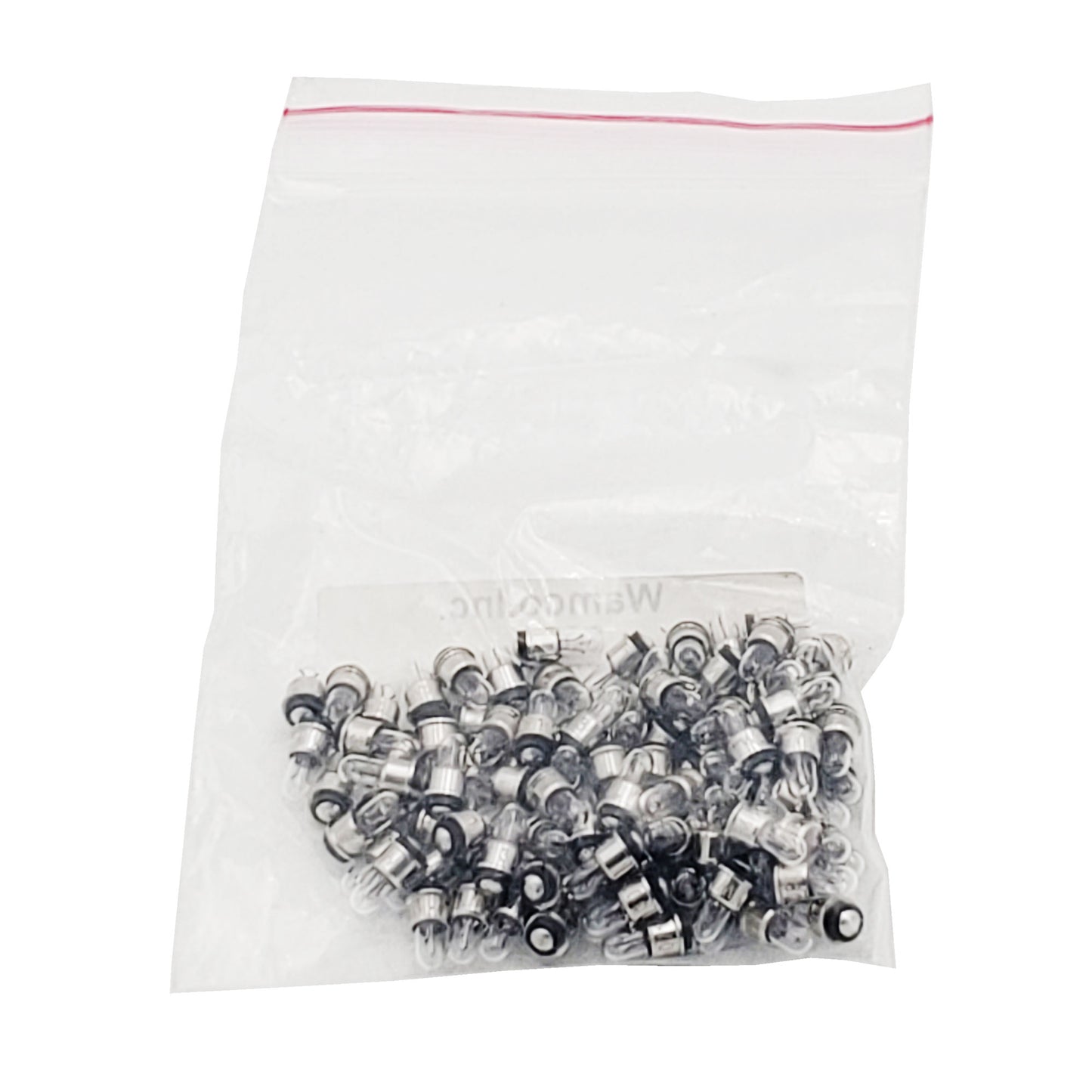 Bulk package of 100 Wamco WL-3071 subminiature aircraft lamps, T-1 midget flange base, 5V 60mA