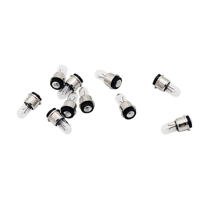 Ten Wamco WL-3071 subminiature aircraft lamps with midget flange bases displayed on a white background.