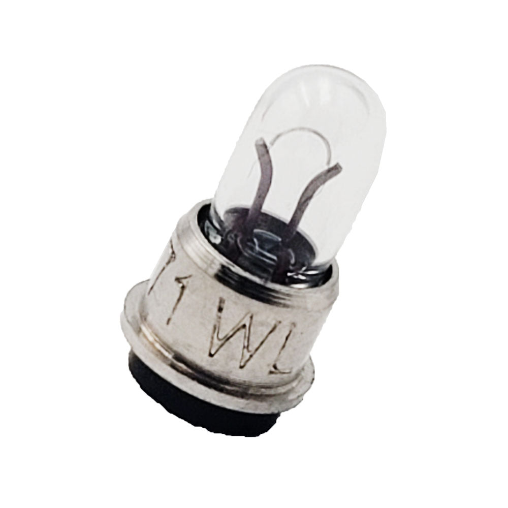 Wamco WL-3071 subminiature aircraft lamp with clear T-1 glass bulb and midget flange base, stamped ‘3071 WL