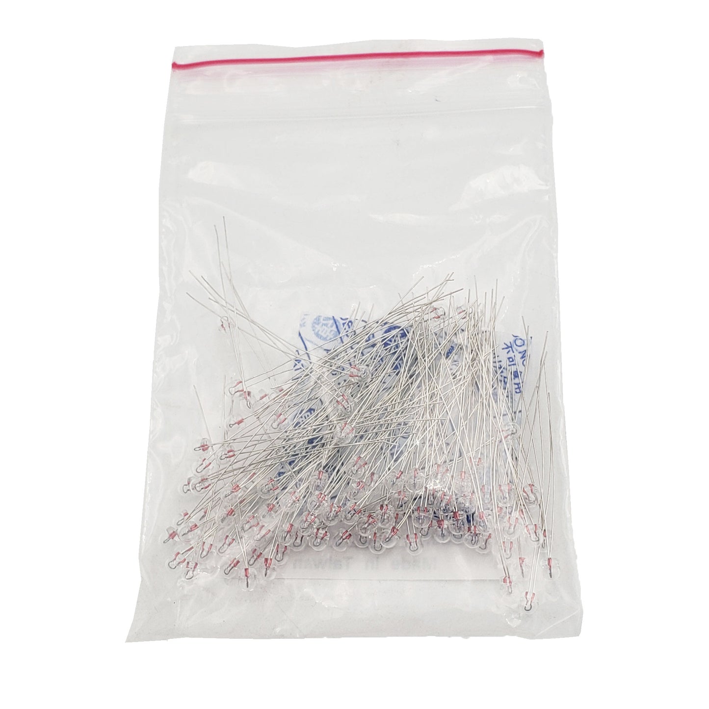 Bulk bag of 100 Wamco 7152AS15 subminiature aircraft lamps with wire leads and desiccant pack