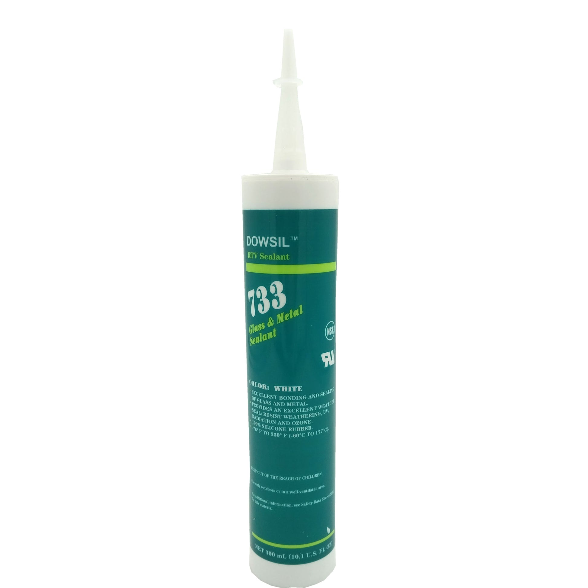 DOWSIL™ 733 Glass & Metal Sealant, white 300mL tube, versatile RTV silicone adhesive for industrial and OEM applications