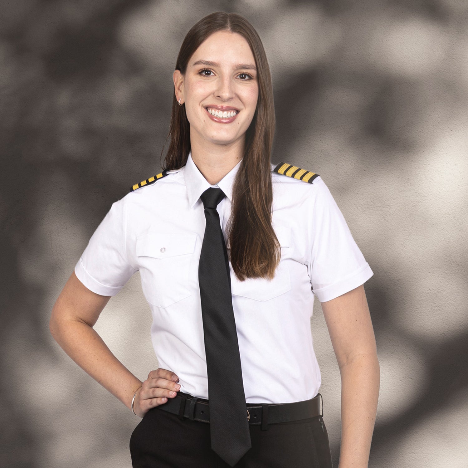 JetSeam Women's Pilot Shirt Silver Label Short Sleeve Worn with Tie – Professional Uniform Fit