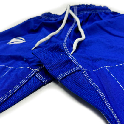 Zed Honra Women’s Alpha Gi – Close-Up of Blue BJJ Ripstop Pants with Pearl Weave Crotch Reinforcement