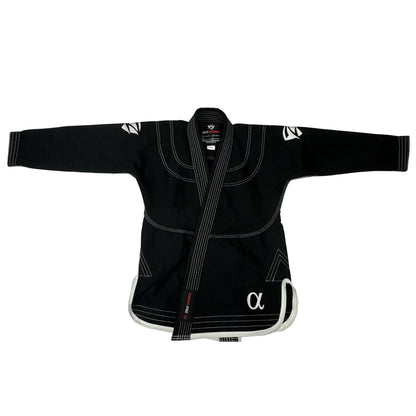 Zed Honra Women’s Alpha Gi – Front View of Black BJJ Kimono with 450 GSM Pearl Weave Jacket