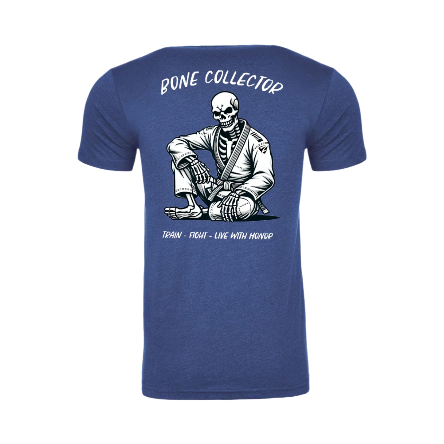 Zed Honra ‘Bone Collector’ Jiu-Jitsu Royal Blue T-Shirt – Back View