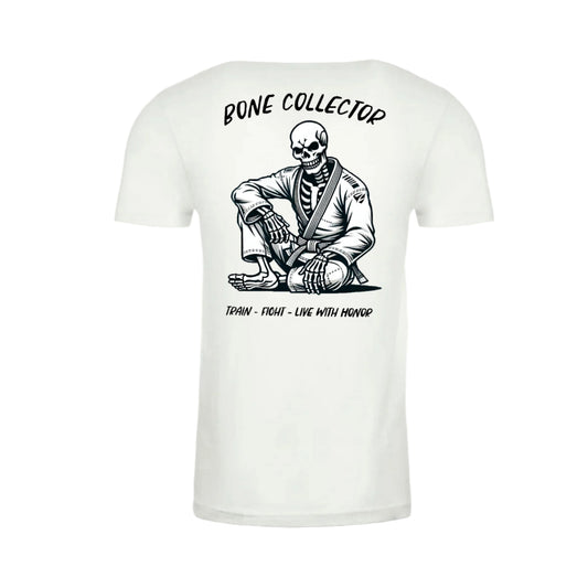 Zed Honra ‘Bone Collector’ Youth Jiu-Jitsu T-Shirt in Heather White – Back View