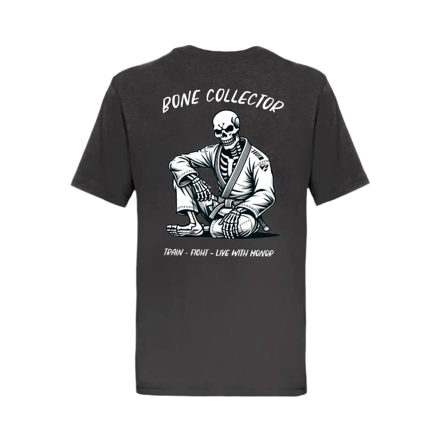 Zed Honra ‘Bone Collector’ Youth Jiu-Jitsu T-Shirt in Vintage Black – Back View