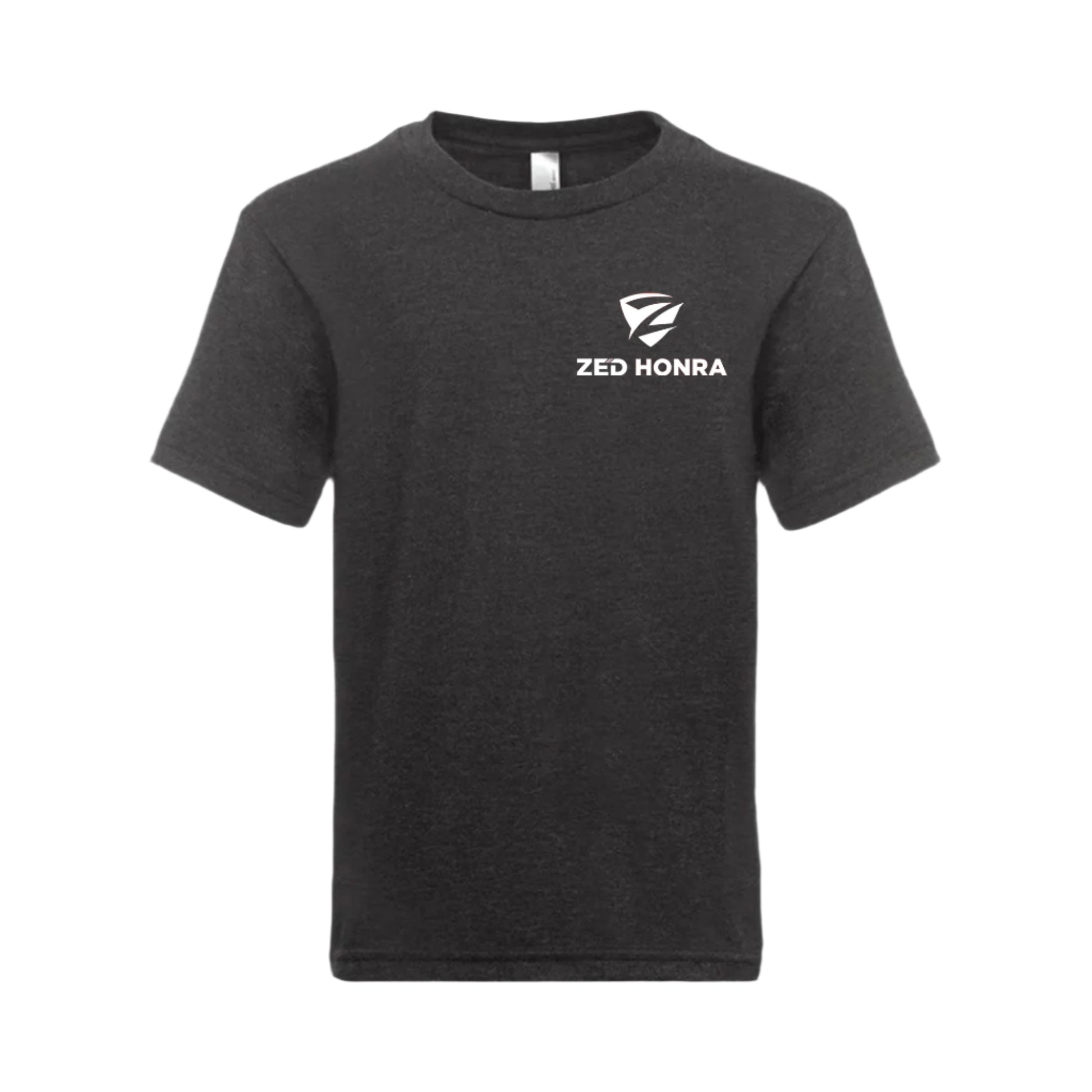 Zed Honra ‘Bone Collector’ Youth Jiu-Jitsu T-Shirt in Vintage Black – Front View