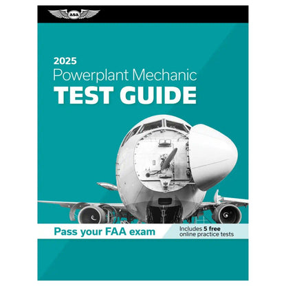ASA 2025 AMT Test Guide Powerplant - FAA Exam Prep Book Cover