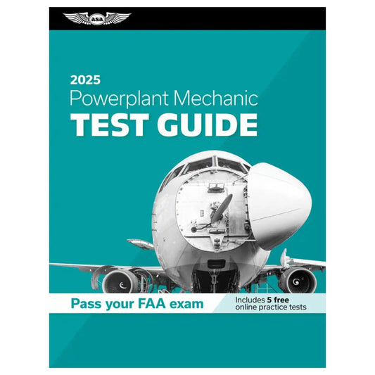 ASA 2025 AMT Test Guide Powerplant - FAA Exam Prep Book Cover