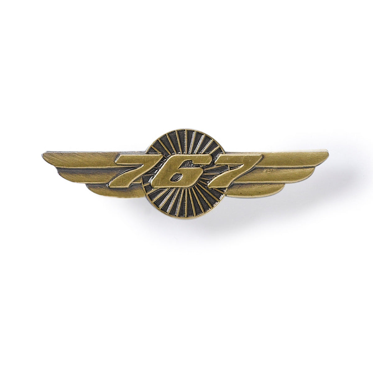 Boeing 767 Wings Pin with antiqued brass finish – SKU 580080020086