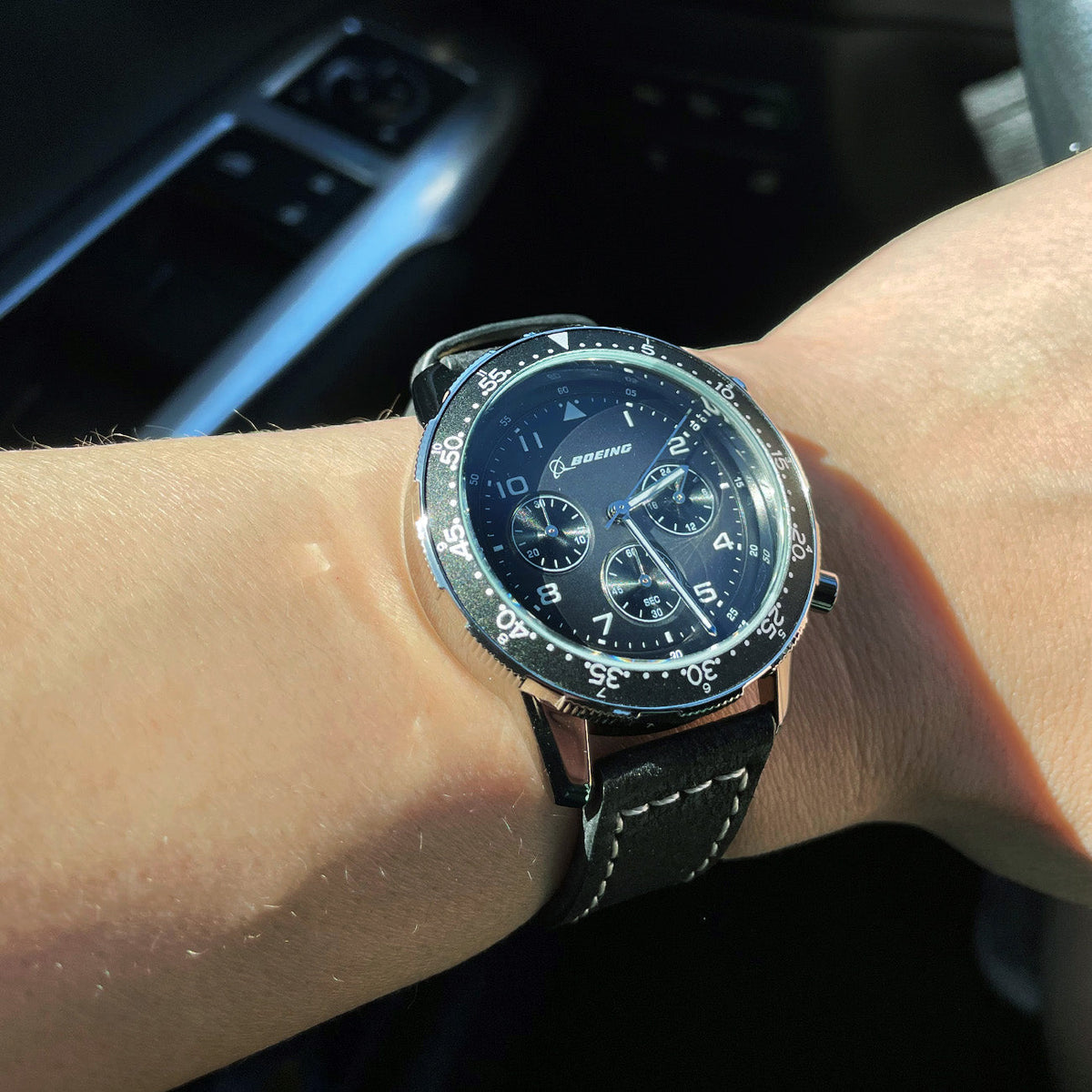 Boeing Black Leather Watch - alternate view 3