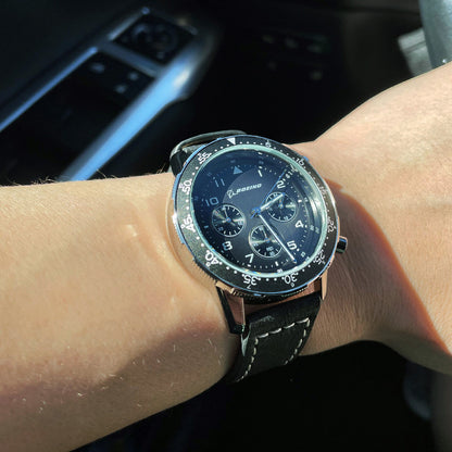 Boeing Black Leather Watch - alternate view 3