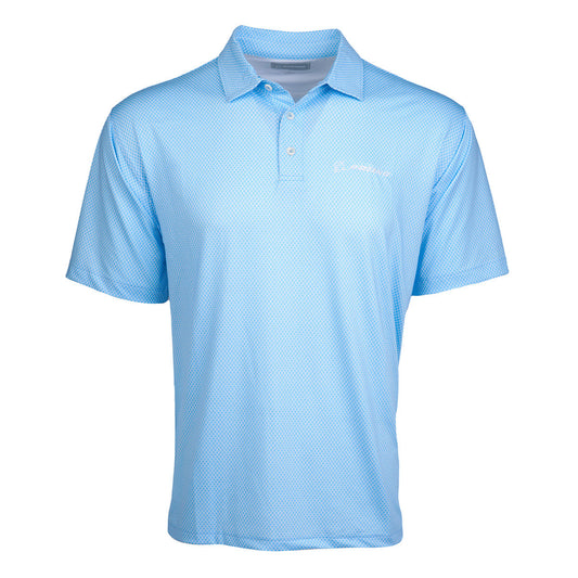 Boeing Signature Logo Men’s Pro Eagle Polo in Carolina Blue