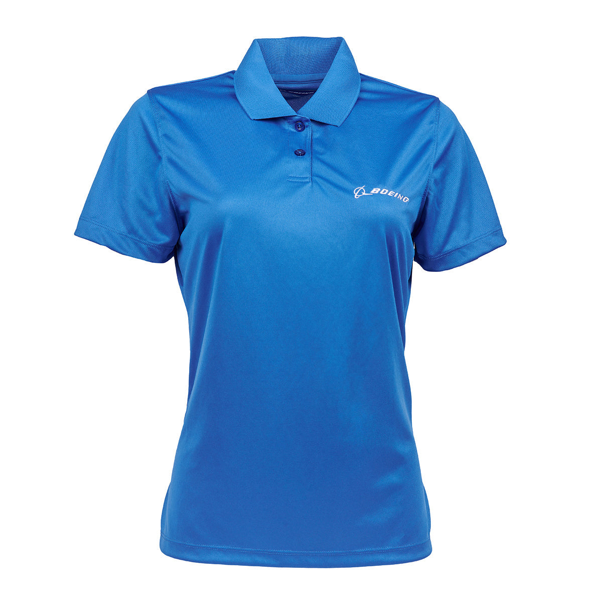 Boeing Signature Logo Women's Mesh Tech Polo in Royal Blue