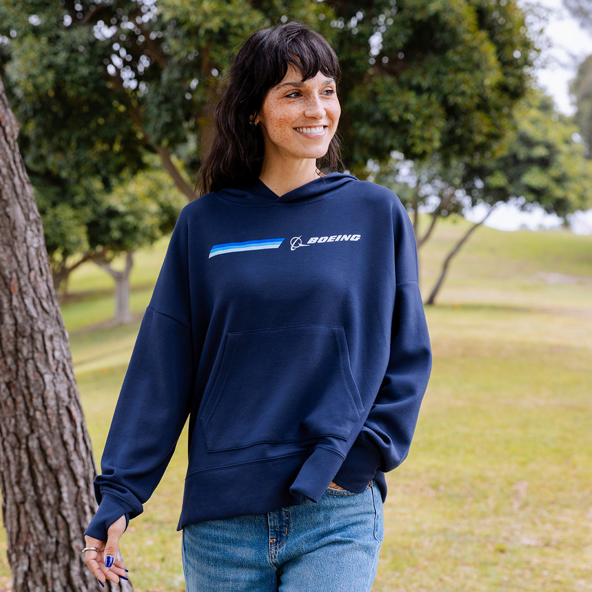 Boeing Women's Signature Logo Stripe Hoodie - alternate view 2