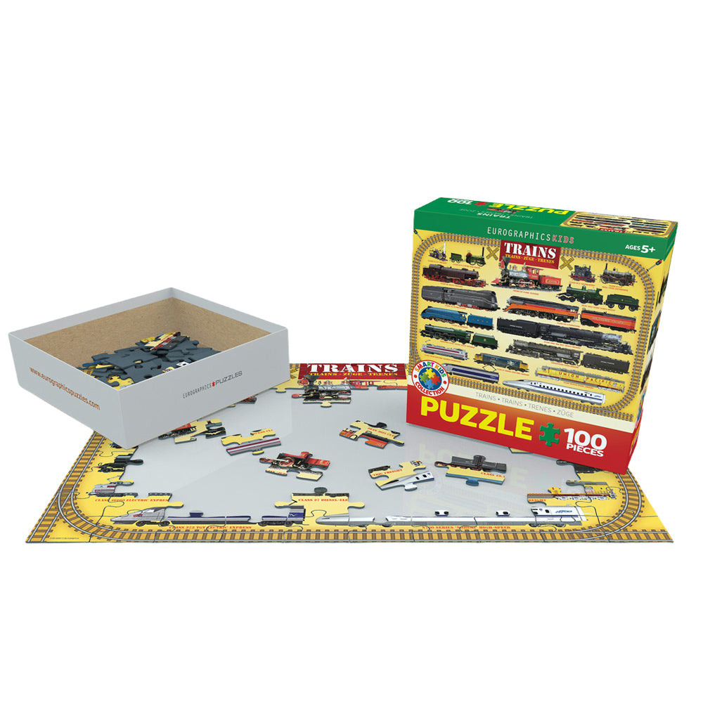 EuroGraphics Trains of History 100-piece puzzle lifestyle scene