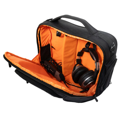 Flight Outfitters Flight Deck Pro flight bag open showing headset storage