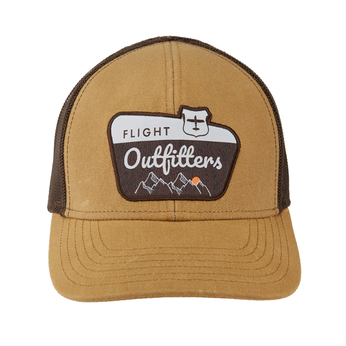 Flight Outfitters Pilot’s Peak Hat front logo patch detail