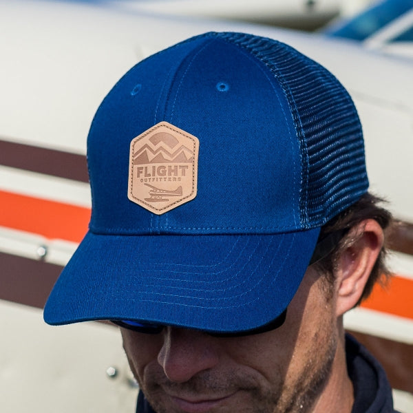 Flight Outfitters Wild Blue Yonder Hat worn by pilot outdoors