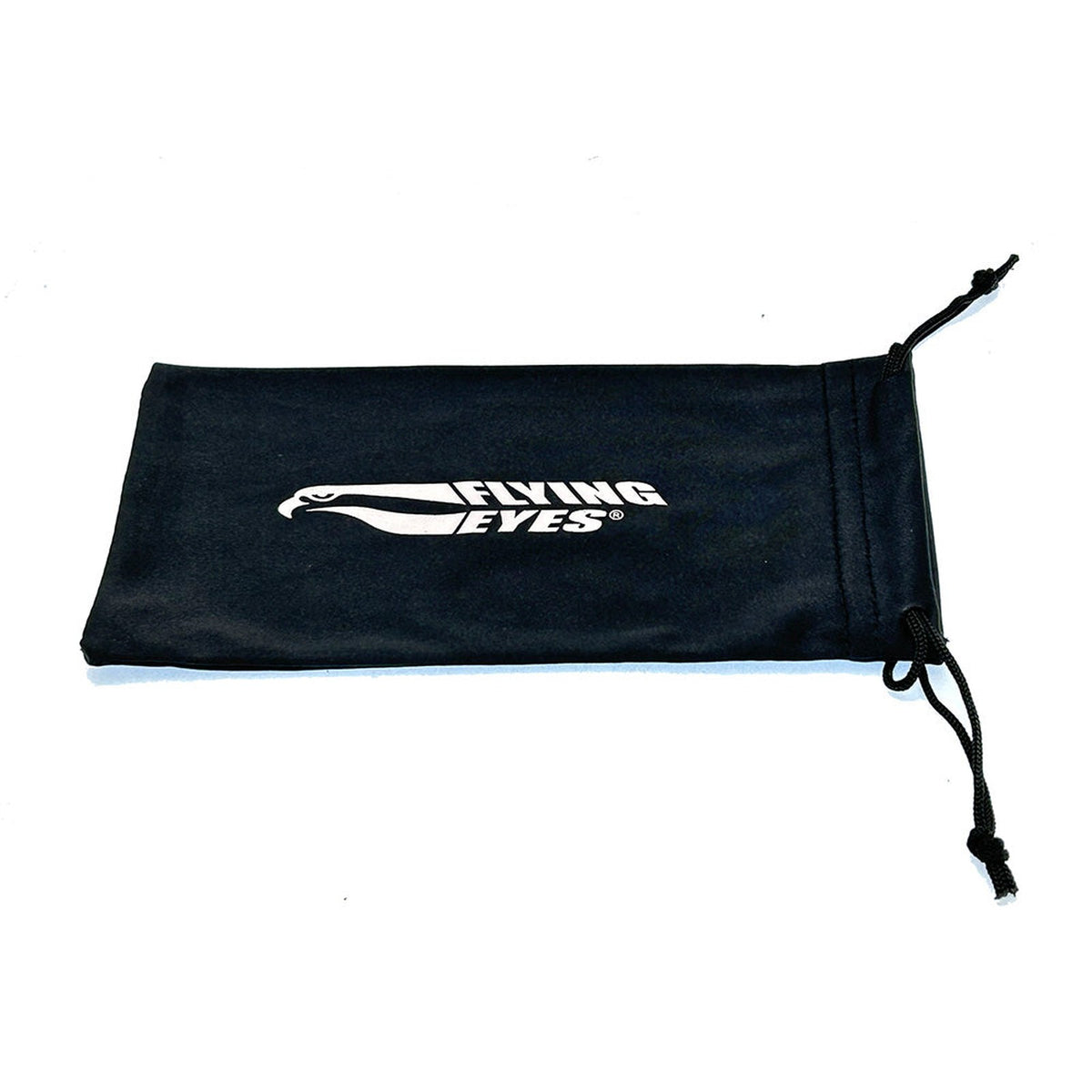 Flying Eyes black microfiber eyewear storage bag and lens cleaning cloth