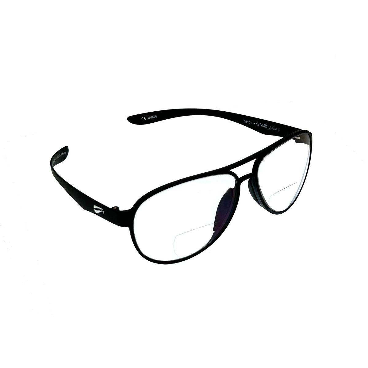 Flying Eyes Cooper Aviator bifocal sunglasses CPN-MB-CLR frame and lens