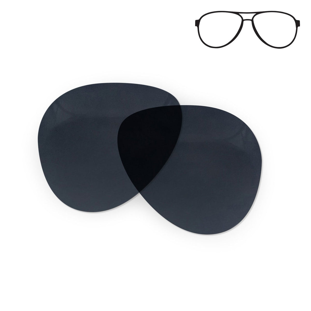 Flying Eyes Cooper Aviator replacement lenses, narrow dark solid gray