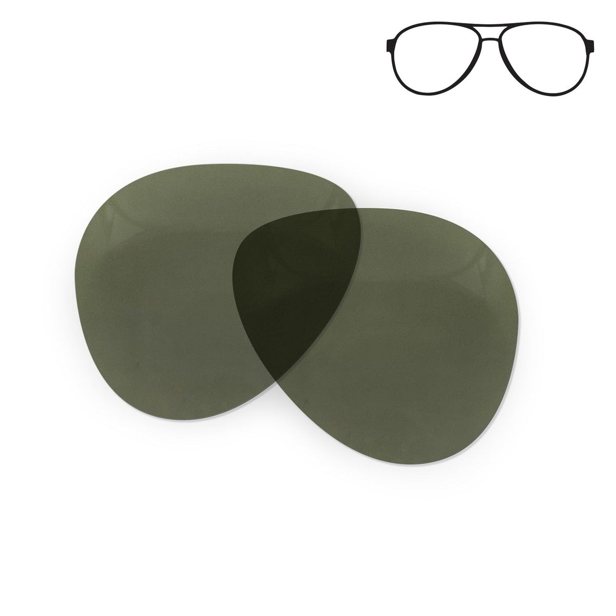 Flying Eyes Cooper Aviator replacement lenses, narrow G15 neutral green