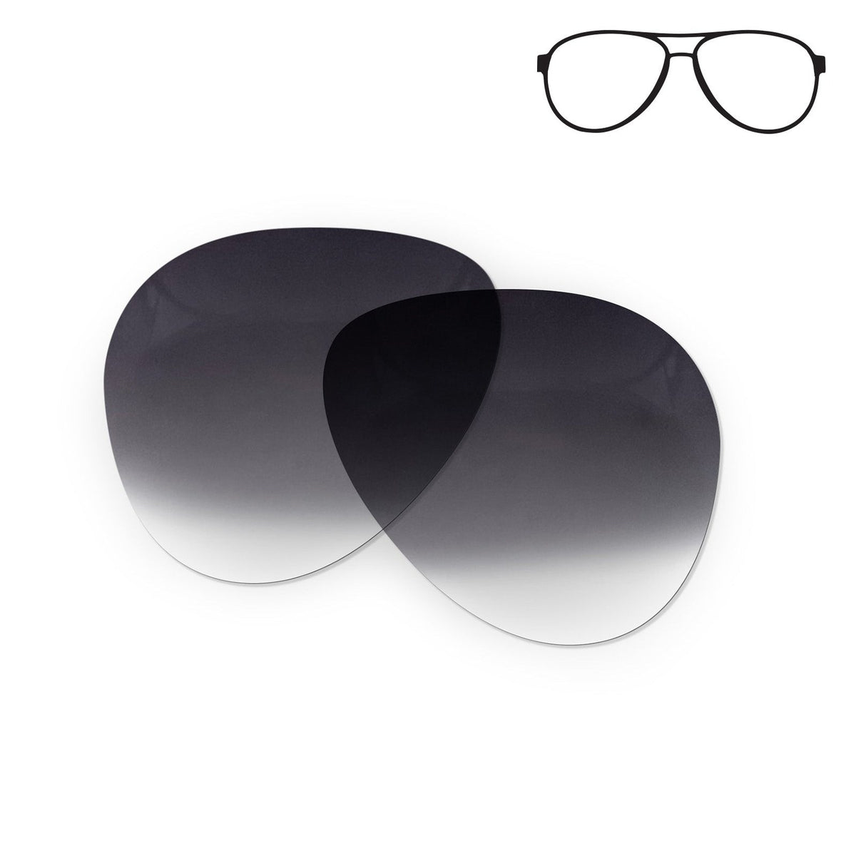 Flying Eyes Cooper Aviator replacement lenses, narrow gradient gray