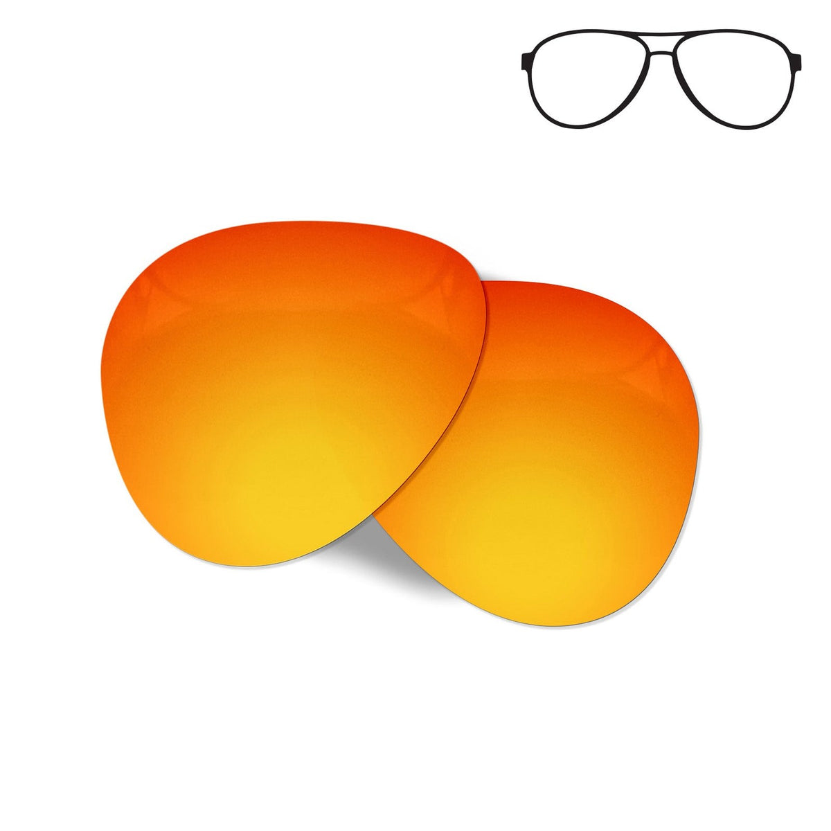Flying Eyes Cooper Aviator replacement lenses, narrow mirrored rose