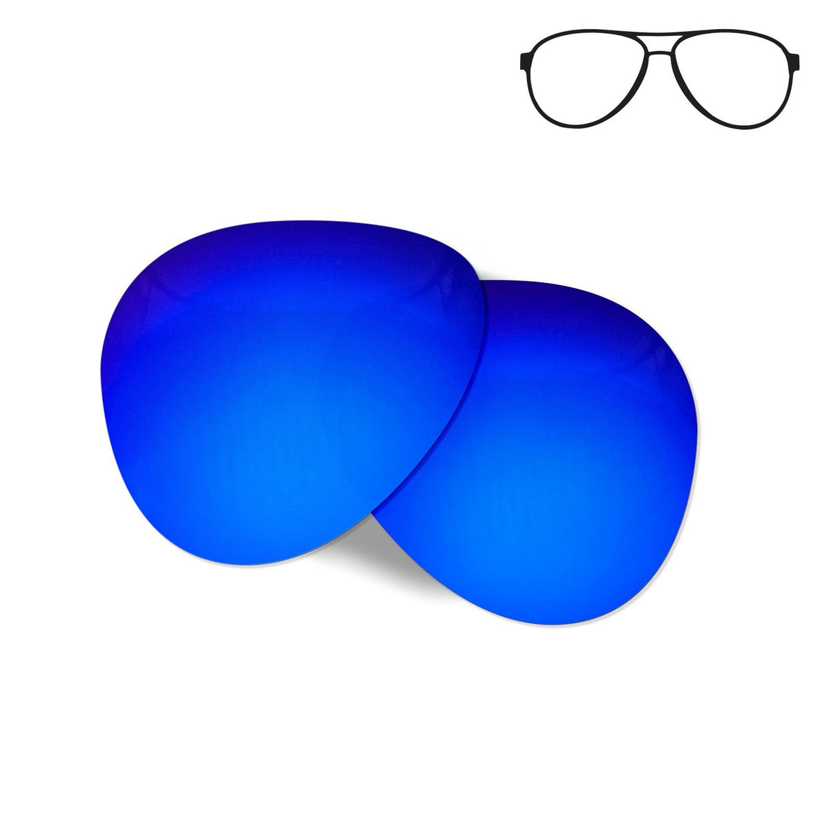 Flying Eyes Cooper Aviator replacement lenses, narrow mirrored sapphire