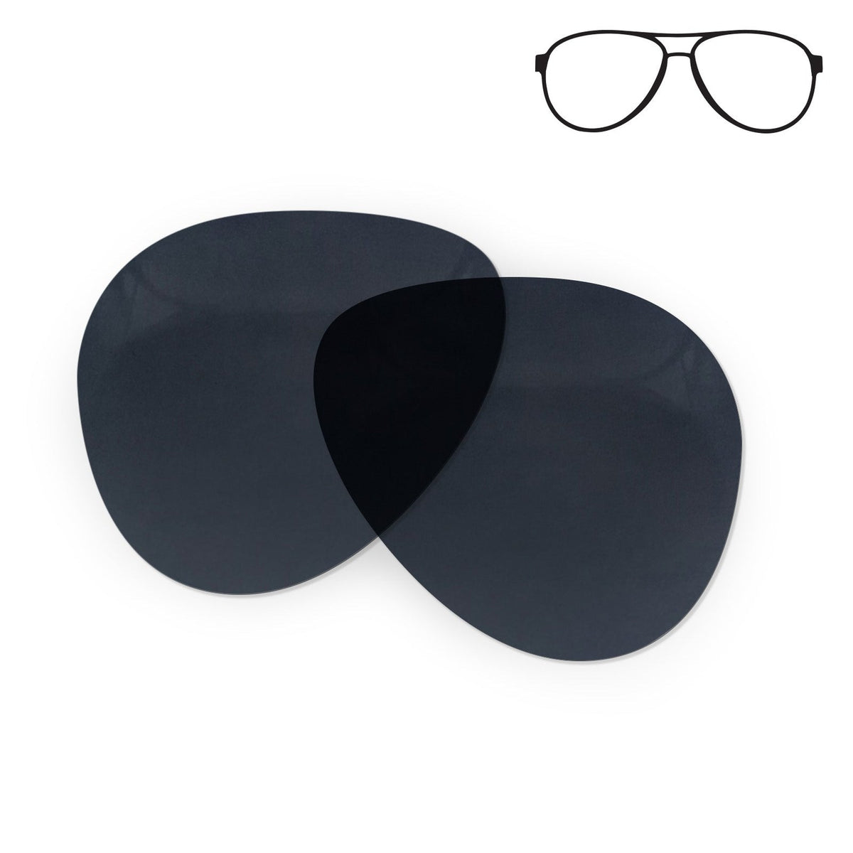 Flying Eyes Cooper Aviator replacement lenses, standard dark solid gray
