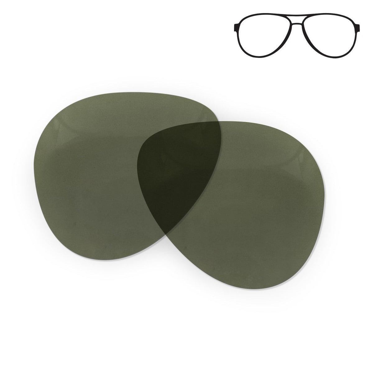 Flying Eyes Cooper Aviator replacement lenses, standard G15 neutral green