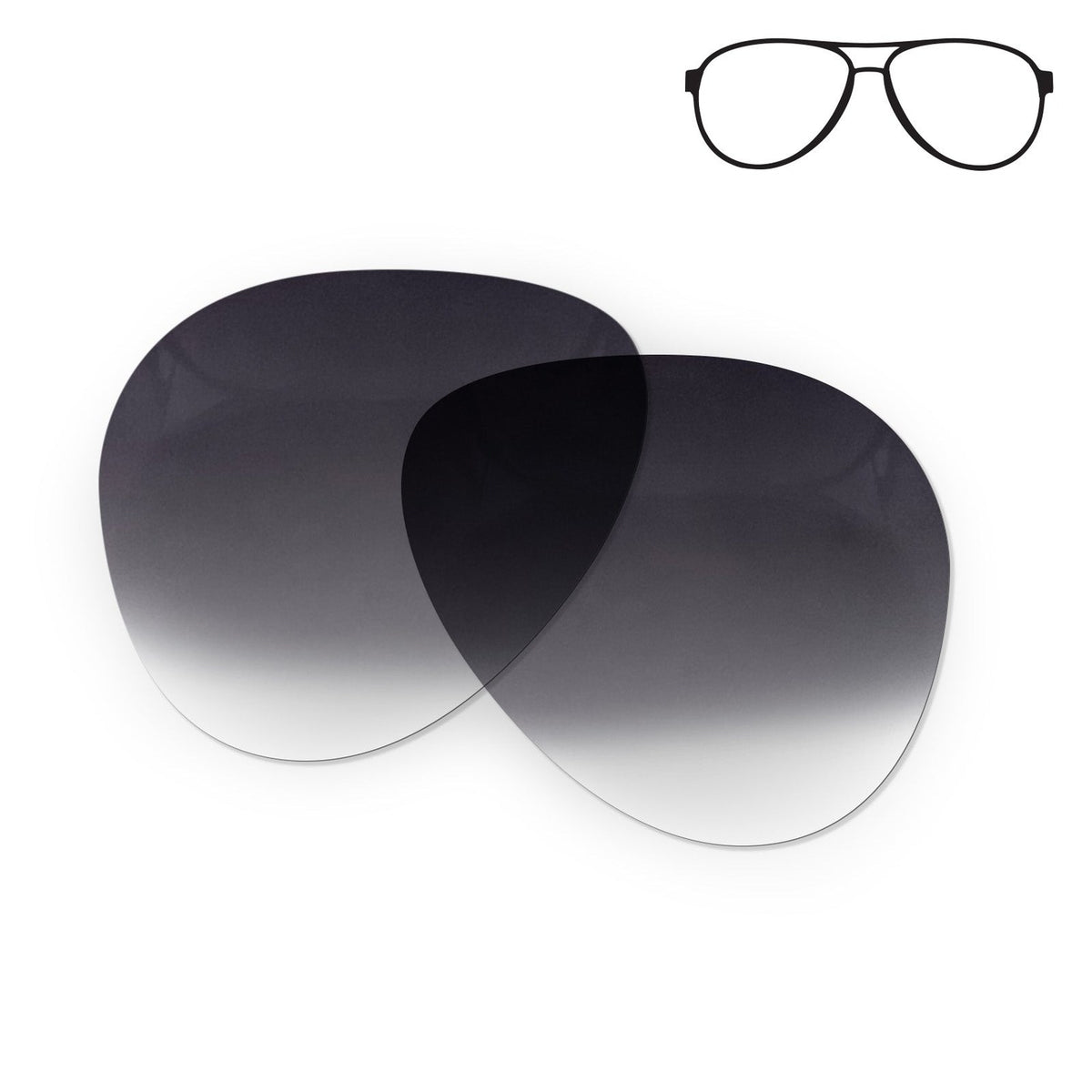 Flying Eyes Cooper Aviator replacement lenses, standard gradient gray