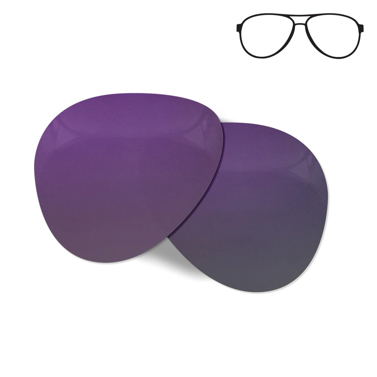 Flying Eyes Cooper Aviator replacement lenses, standard mirrored amethyst