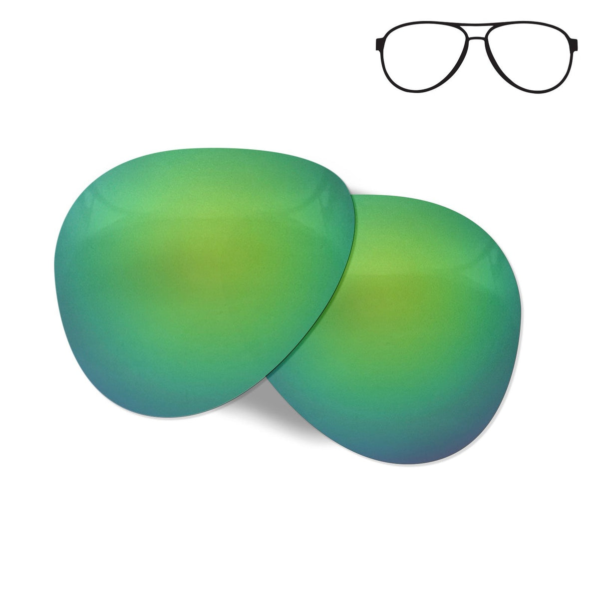 Flying Eyes Cooper Aviator replacement lenses, standard mirrored emerald
