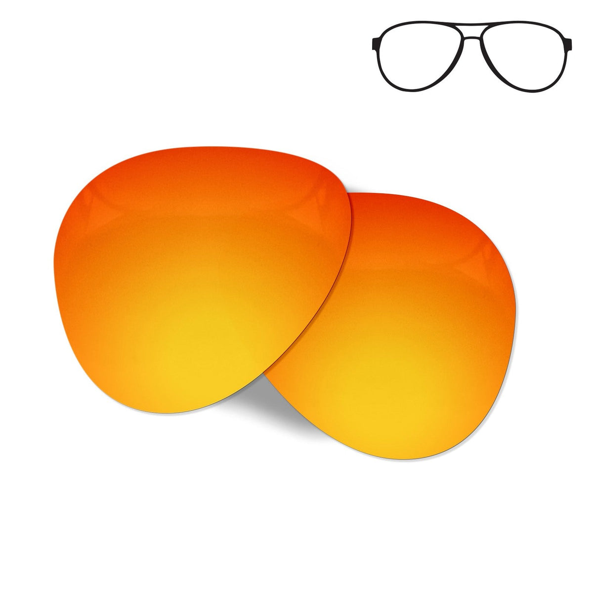 Flying Eyes Cooper Aviator replacement lenses, standard mirrored rose