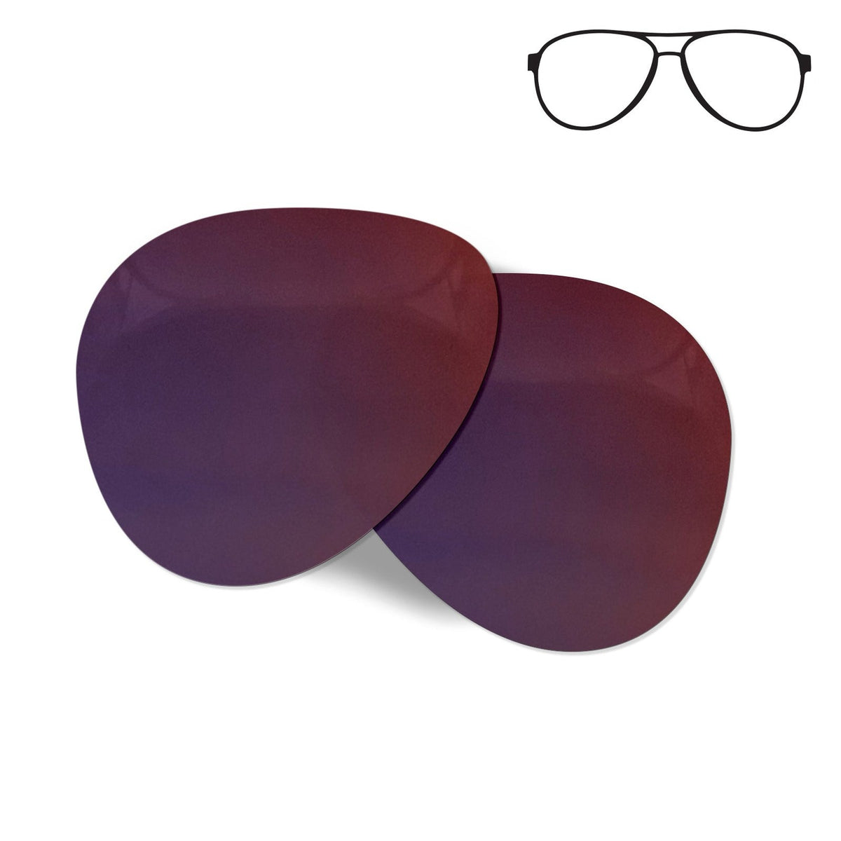 Flying Eyes Cooper Aviator replacement lenses, standard mirrored sunset