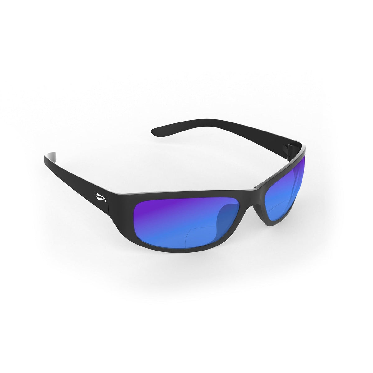 Flying Eyes Golden Eagle Sport Narrow Matte Black bifocal sunglasses with Gradient Mirrored Sapphire lenses