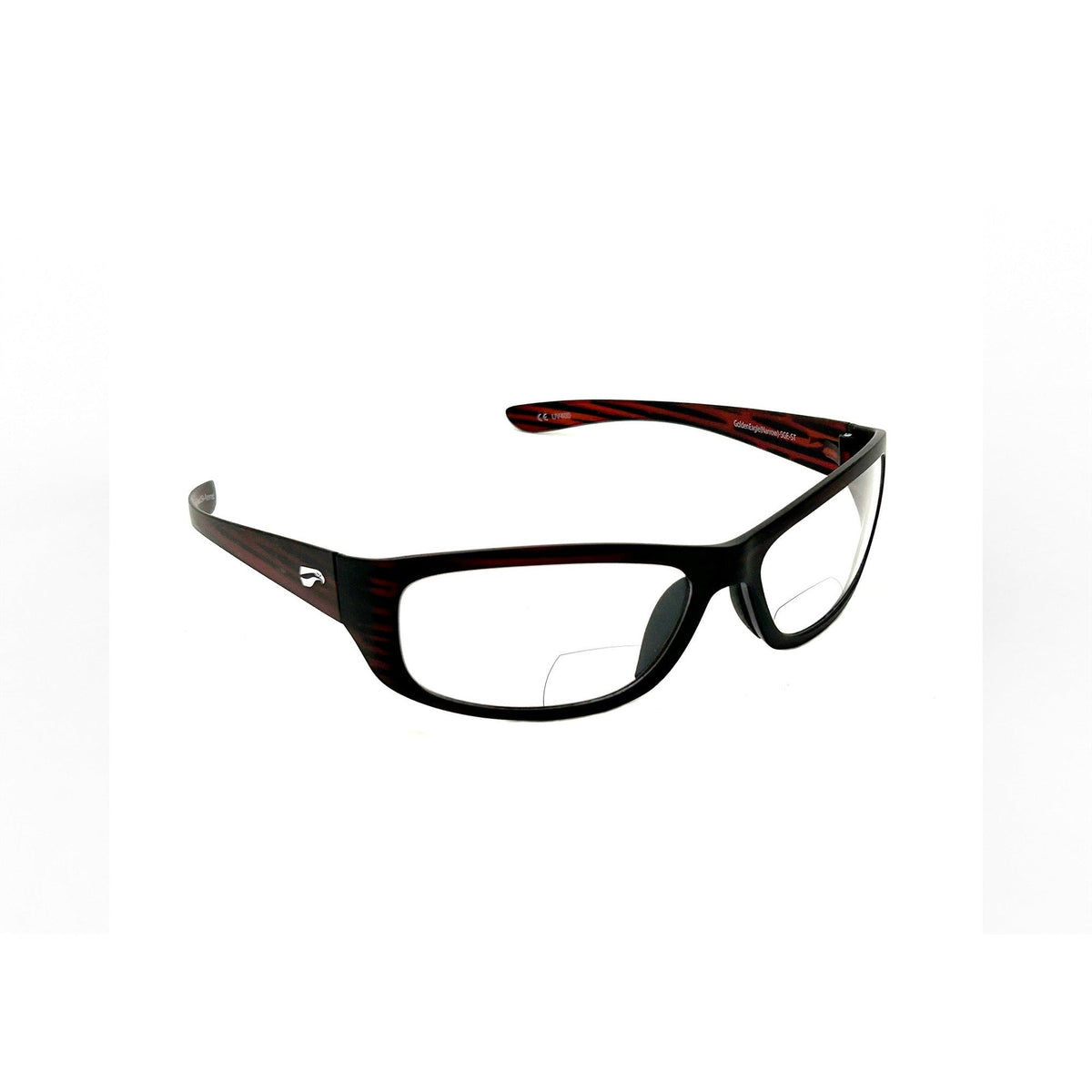 Flying Eyes Golden Eagle Sport Narrow Satin Tortoise bifocal sunglasses with Clear lenses